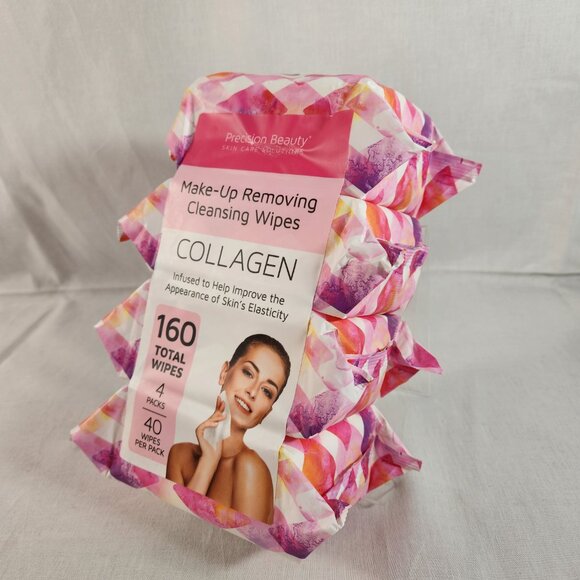 Precision Beauty Make-Up Removing Cleansing Wipes COLLAGEN 4 Packs = 160 - Picture 6 of 6